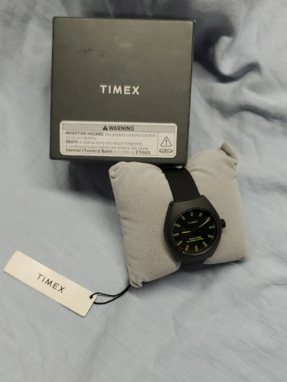 Timex Black Watch with Neon Green Markers